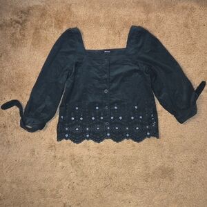 Madewell Embroidered Button-Up Blouse